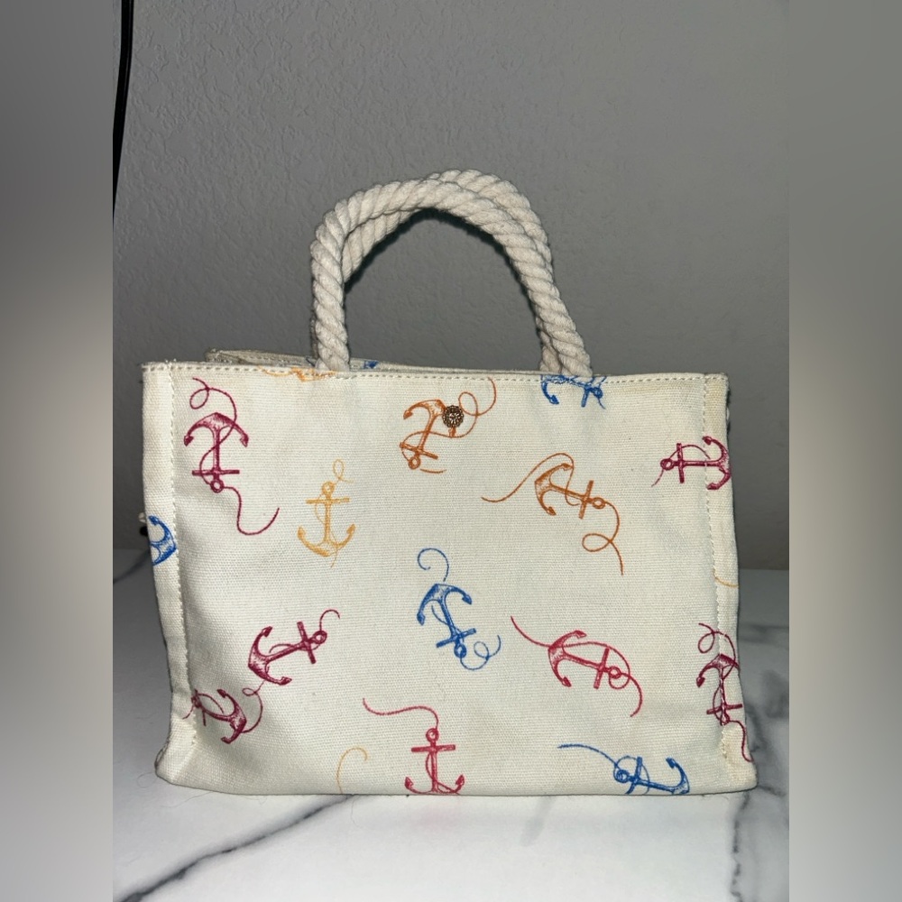 LC Lauren Conrad Anchor Print Canvas Tote - Multicolor